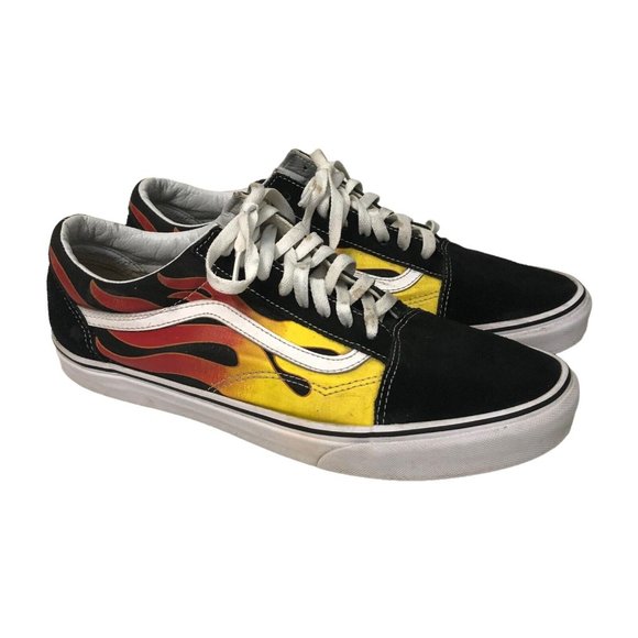 Vans Other - SOLD Vans Old Skool Red Yellow Flames 500714 Low Top Retro Skateboard Shoe